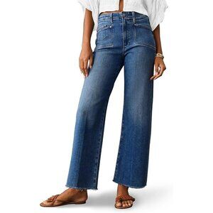 Women Wide Leg Jeans High Waist Denim Pants Casual Fit Trendy